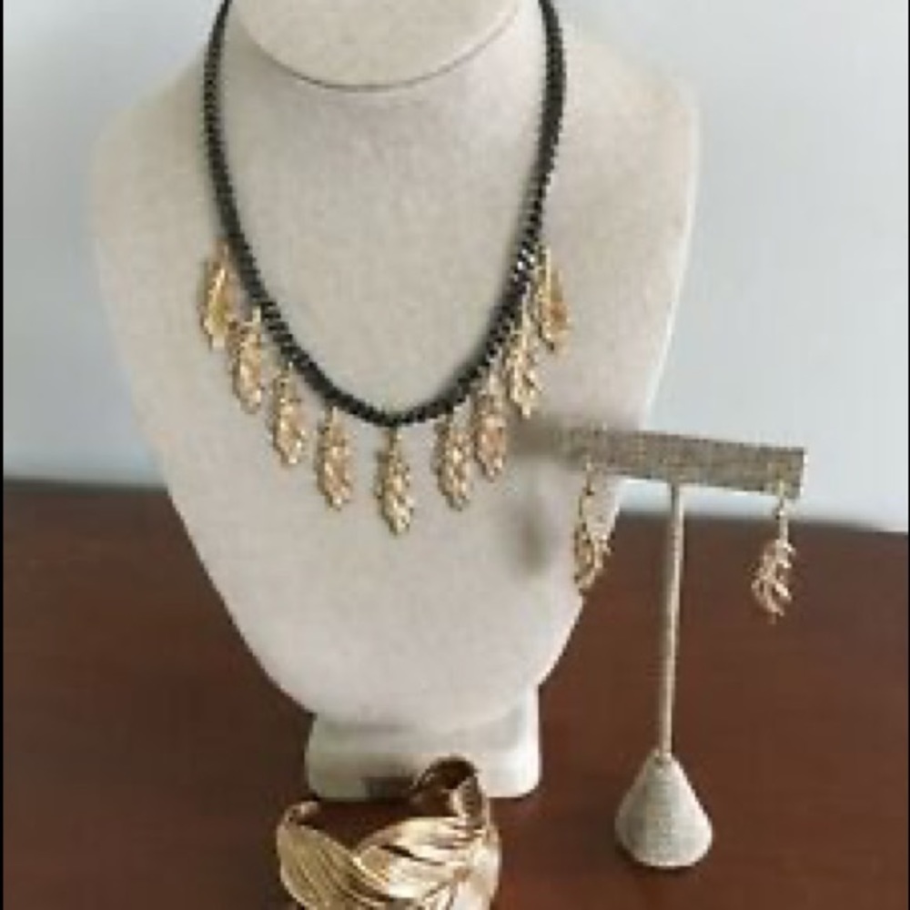 Stella Dot Gold Feather Secret Garden Set